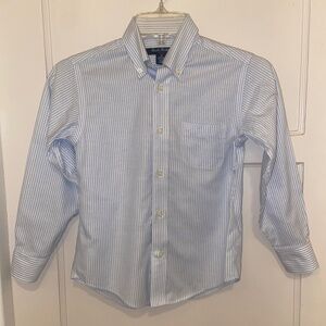 NEW BROOKS BROTHERS PIQUE BUTTON DOWN SHIRT SZ 8 BLUE STRIPE POPLIN PREPPY